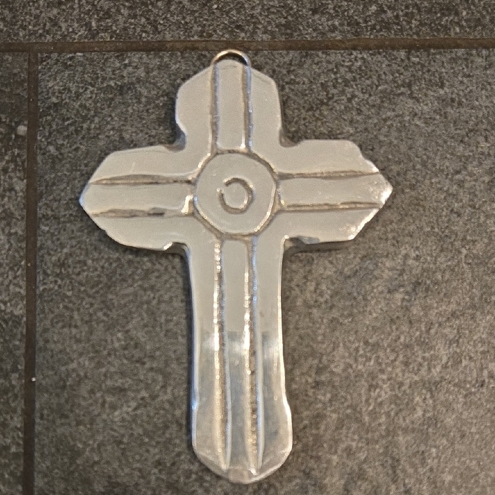 Silver Cross Wall Accent